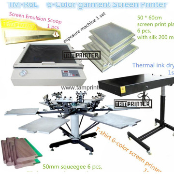 DIY Kit L920 * W920 * H830mm 6 cores têxteis tela impressora